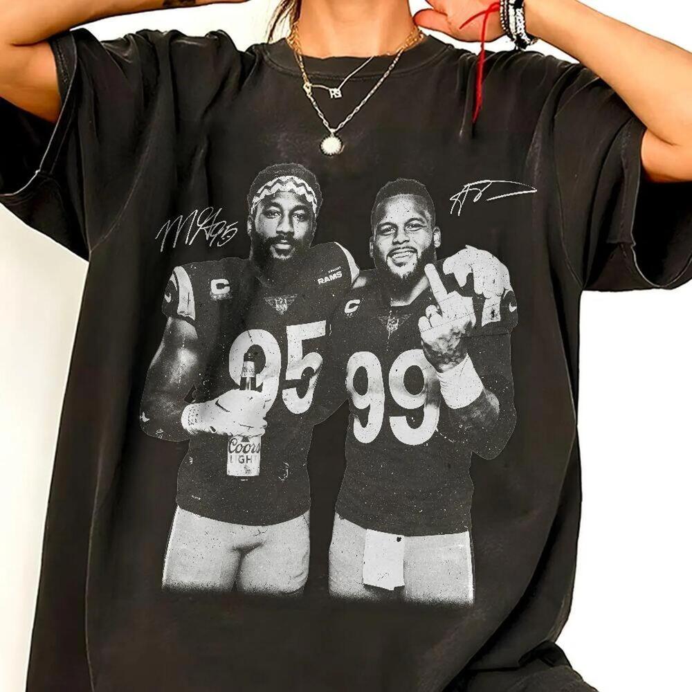 Myles Garrett & Aaron Donald Middlle Finger Funny Los Angeles Football Shirt